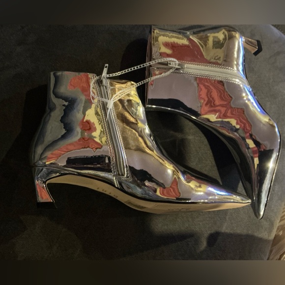 GIANNI BINI METALLIC SILVER ANKLE GEORGINA METALLIC KITTEN HEEL(Sz 7/7.5/8/8.5/9 - Picture 10 of 16